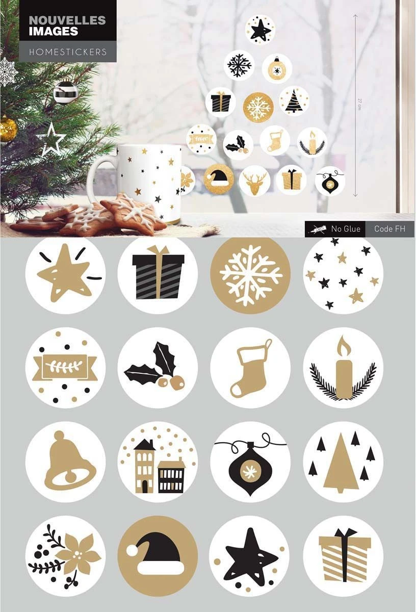 Sticker Fenêtre Boules De Noël à Paillettes 24 X 3 X 36 Cm 2 Sticker Fenêtre Boules De Noël à Paillettes 24 X 3 X 36 Cm – Image 2