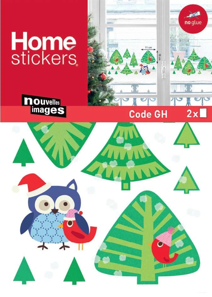 Sticker Fenêtre Forêt De Sapins Et Chouette De Noël 24 X 3 X 36 Cm 2 Sticker Fenêtre Forêt De Sapins Et Chouette De Noël 24 X 3 X 36 Cm – Image 2
