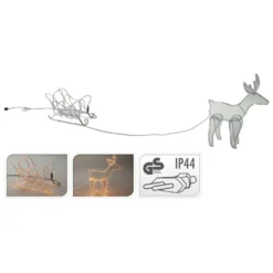 Cordon Lumineux De Noël Renne Et Traîneau 14 M
