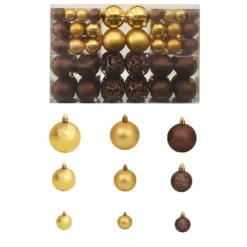 VIDAXL Ensemble De Boules De Noël 100 Pcs 6 Cm Marron/bronze/doré -Vidaxl Soldes Boutique 8718475586128 a en hd 1 6177ffe3a5296 2