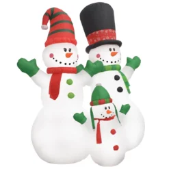 VIDAXL Bonhomme De Neige Gonflable Famille Père Noël LED IP44 240 Cm
