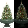 VIDAXL Arbre De Noël Neigeux Avec Base De Parapluie Vert 140 Cm
