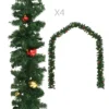 VIDAXL Guirlandes De Noël Avec Boules 4 Pcs Vert 270 Cm PVC