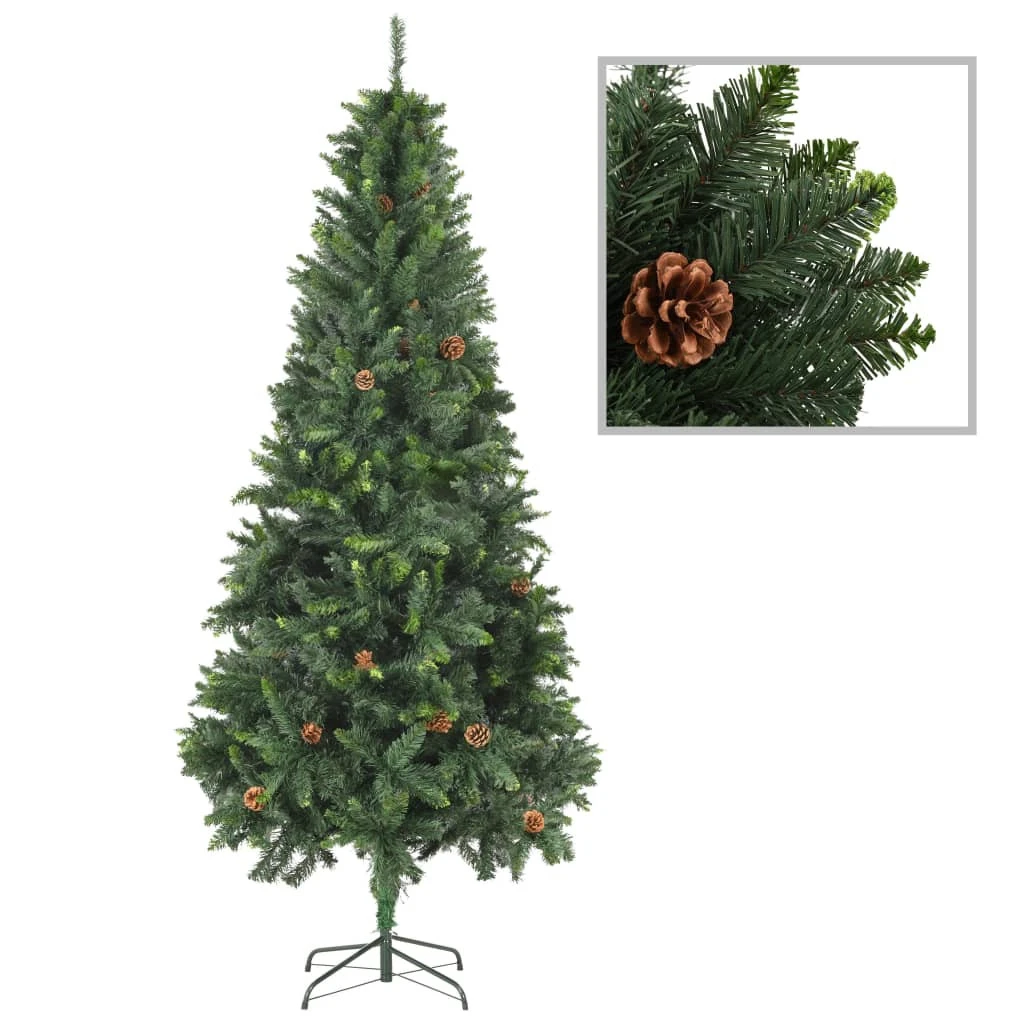VIDAXL Sapin De Noël Artificiel Avec Pommes De Pin Vert 210 Cm 1 VIDAXL Sapin De Noël Artificiel Avec Pommes De Pin Vert 210 Cm