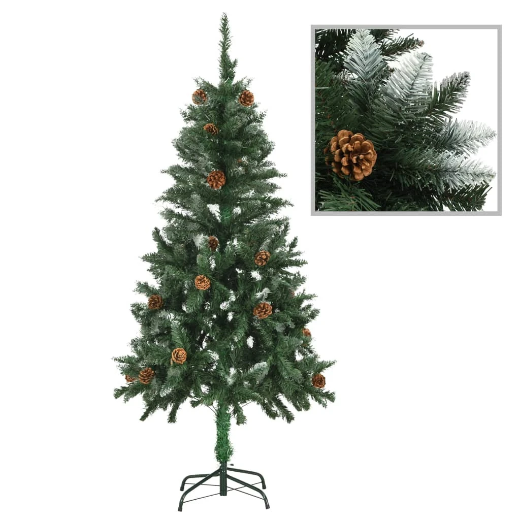 VIDAXL Sapin De Noël Avec Pommes De Pin Et Paillettes Blanches 150 Cm 2 VIDAXL Sapin De Noël Avec Pommes De Pin Et Paillettes Blanches 150 Cm – Image 2