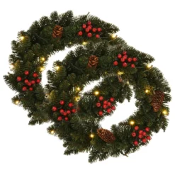 VIDAXL Couronnes De Noël Avec Décoration 2 Pcs Vert 45 Cm -Vidaxl Soldes Boutique 8719883680668 a en hd 1 5f50ec590e5a6 2
