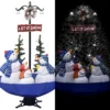 VIDAXL Arbre De Noël Neigeux Avec Base De Parapluie Bleu 170 Cm PVC