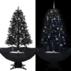 VIDAXL Arbre De Noël Neigeux Avec Base De Parapluie Noir 170 Cm PVC