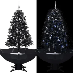 VIDAXL Arbre De Noël Neigeux Avec Base De Parapluie Noir 170 Cm PVC -Vidaxl Soldes Boutique 8719883994918 m en hd 1 5fae88d5dfd9b 2