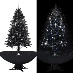 VIDAXL Arbre De Noël Neigeux Avec Base De Parapluie Noir 190 Cm PVC -Vidaxl Soldes Boutique 8719883994925 m en hd 1 5fae88d658de2 2