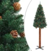 VIDAXL Sapin De Noël Mince Avec Bois Véritable Et Cônes Vert 180cm PVC