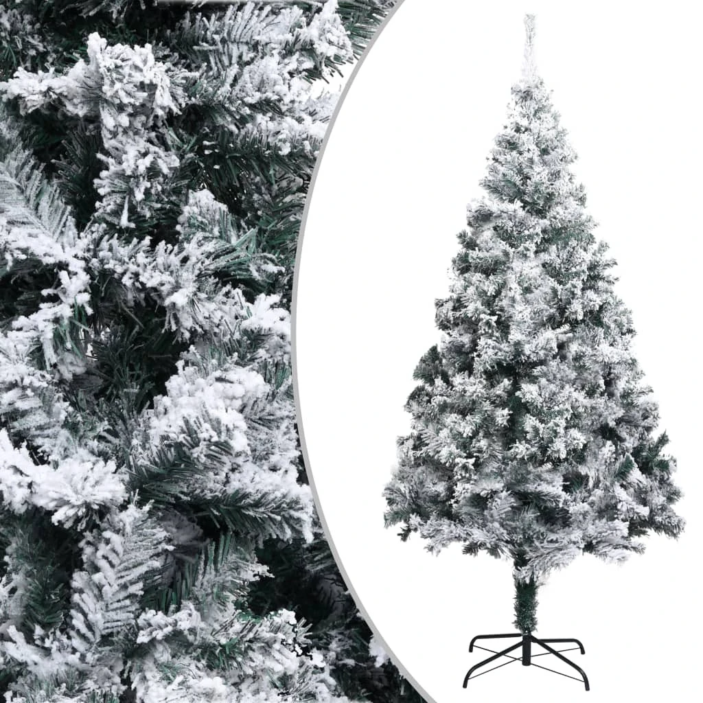 VIDAXL Sapin De Noël Artificiel Avec Neige Floquée Vert 180 Cm PVC 1 VIDAXL Sapin De Noël Artificiel Avec Neige Floquée Vert 180 Cm PVC
