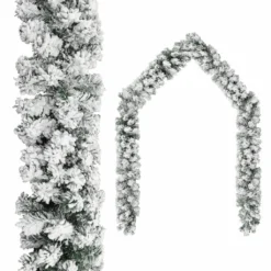 VIDAXL Guirlande De Noël Avec Neige Floquée Vert 10 M PVC