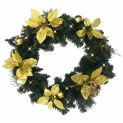 VIDAXL Couronne De Noël Avec Lumières LED Vert 60 Cm PVC -Vidaxl Soldes Boutique 8720286014493 a en hd 1 5fae88e344d4f 2