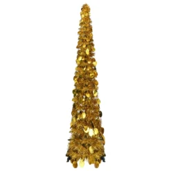 VIDAXL Sapin De Noël Artificiel Escamotable Doré 120 Cm PET
