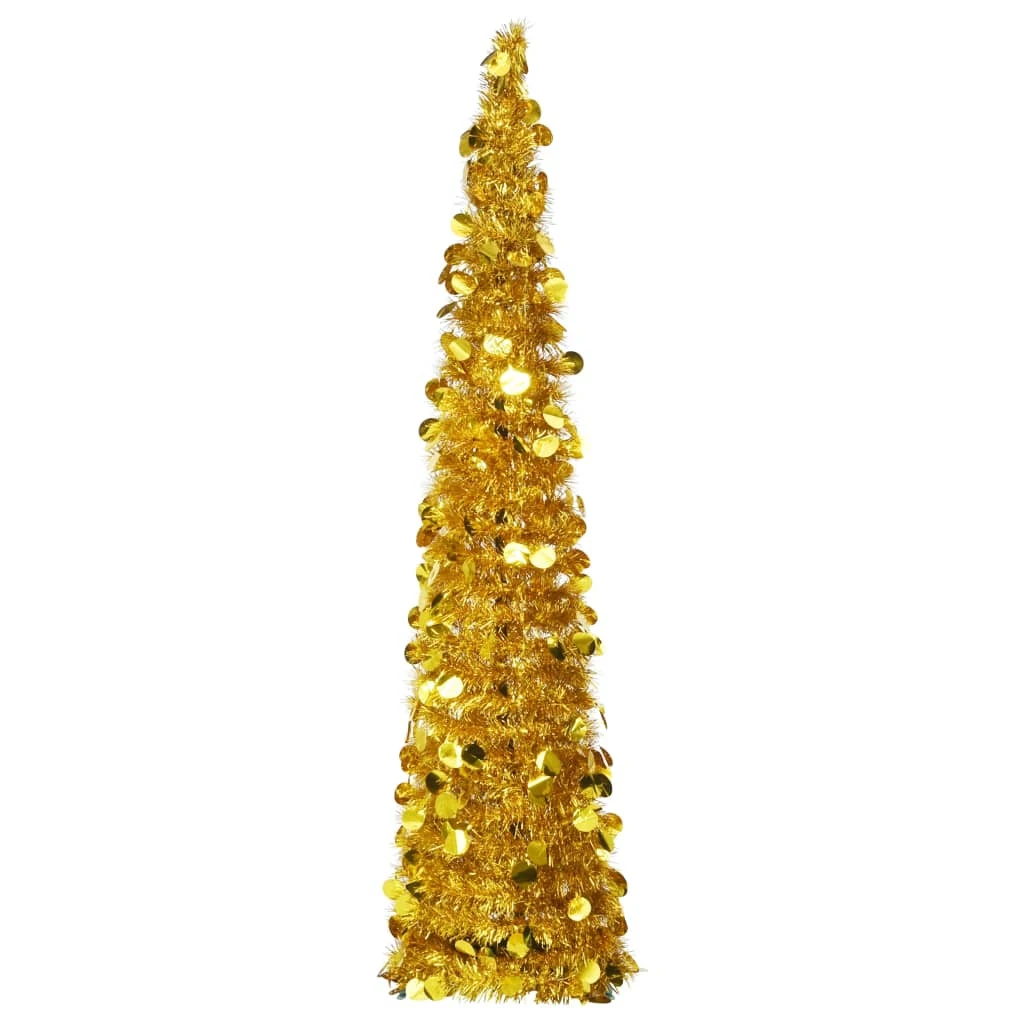 VIDAXL Sapin De Noël Artificiel Escamotable Doré 150 Cm PET 1 VIDAXL Sapin De Noël Artificiel Escamotable Doré 150 Cm PET