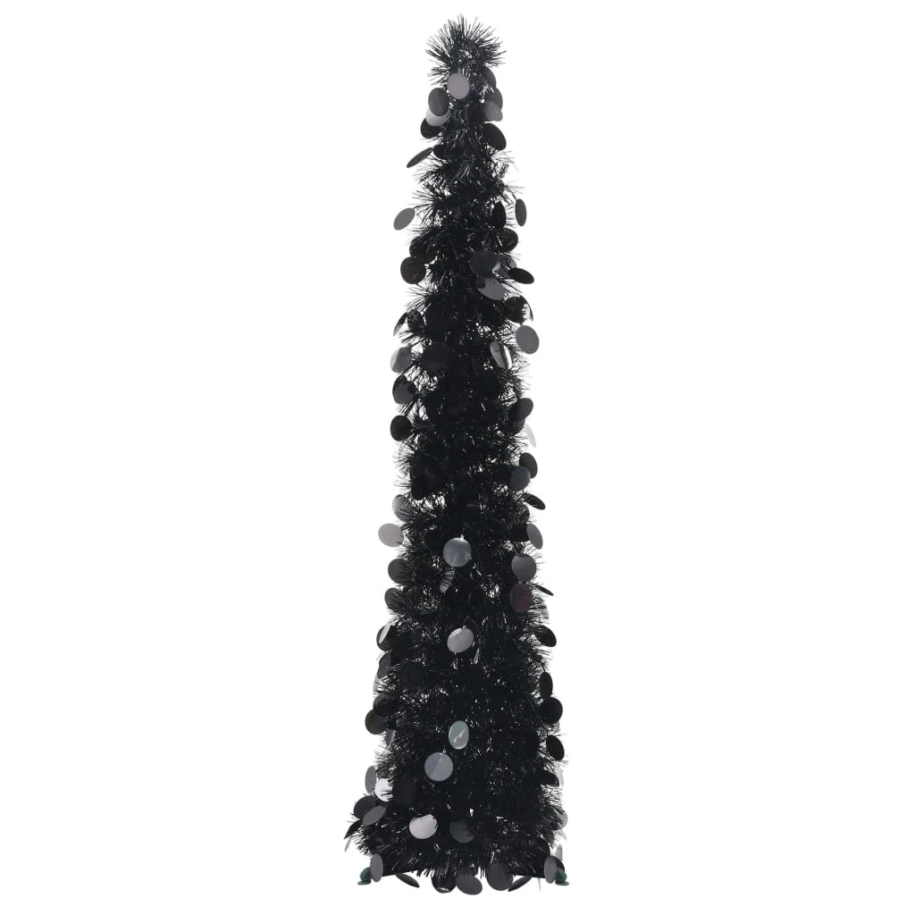 VIDAXL Sapin De Noël Artificiel Escamotable Noir 120 Cm PET 3 VIDAXL Sapin De Noël Artificiel Escamotable Noir 120 Cm PET – Image 3
