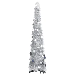 VIDAXL Sapin De Noël Artificiel Escamotable Argenté 120 Cm PET