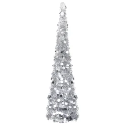 VIDAXL Sapin De Noël Artificiel Escamotable Argenté 180 Cm PET