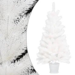VIDAXL Sapin De Noël Artificiel Avec Un Pot Blanc 90 Cm PE -Vidaxl Soldes Boutique 8720286014950 a en hd 1 63c13db394531 2