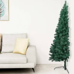 VIDAXL Sapin De Noël Artificiel Moitié Avec Support Vert 180 Cm PVC -Vidaxl Soldes Boutique 8720286015070 m en hd 1 5fae893e61b8a 2