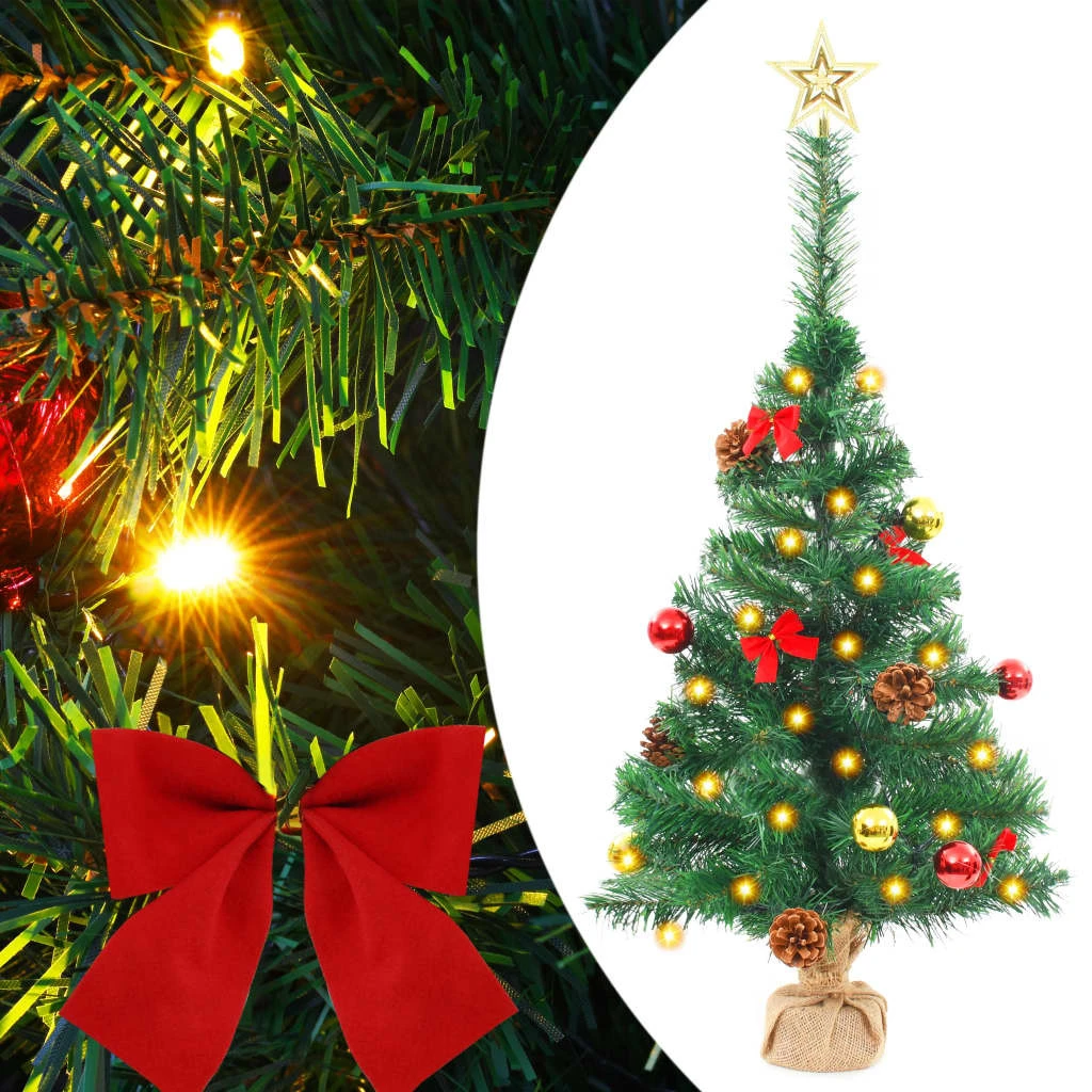 VIDAXL Arbre De Noël Artificiel Avec Boules Et LED Vert 64 Cm 2 VIDAXL Arbre De Noël Artificiel Avec Boules Et LED Vert 64 Cm – Image 2
