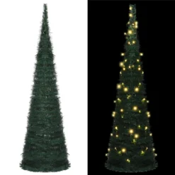 VIDAXL Sapin De Noël Artificiel Avec Guirlandes Et LED Vert 150 Cm -Vidaxl Soldes Boutique 8720286017920 a en hd 1 6177fe43b3a62 2
