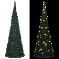 VIDAXL Sapin De Noël Artificiel Avec Guirlandes Et LED Vert 180 Cm