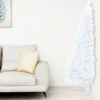 VIDAXL Sapin De Noël Artificiel Moitié Avec Support Blanc 210 Cm Pvc