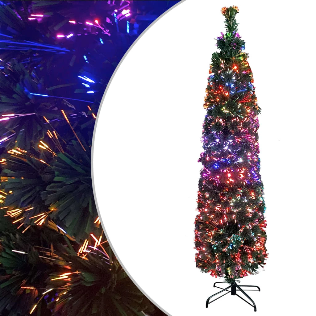 VIDAXL Arbre De Noël Artificiel Mince Et Support 120 Cm Fibre Optique 2 VIDAXL Arbre De Noël Artificiel Mince Et Support 120 Cm Fibre Optique – Image 2