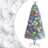 VIDAXL Sapin De Noël Artificiel Avec Led Blanc 120 Cm Fibre Optique