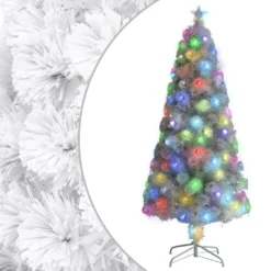 VIDAXL Sapin De Noël Artificiel Avec Led Blanc 150 Cm Fibre Optique -Vidaxl Soldes Boutique 8720286361825 a en hd 1 6177ff74252a6 2