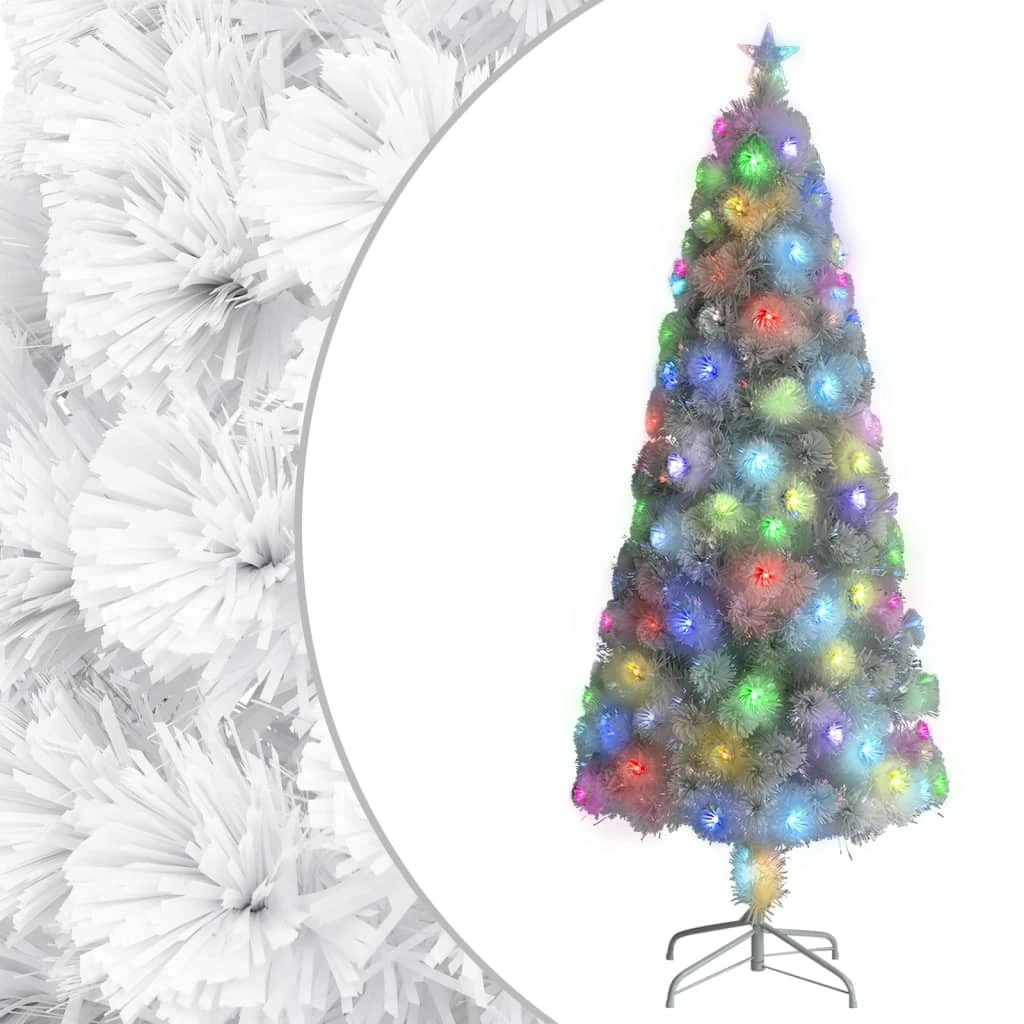 VIDAXL Sapin De Noël Artificiel Avec Led Blanc 240 Cm Fibre Optique 1 VIDAXL Sapin De Noël Artificiel Avec Led Blanc 240 Cm Fibre Optique