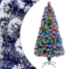 VIDAXL Sapin De Noël Artificiel Led Blanc Et Bleu 120 Cm Fibre Optique