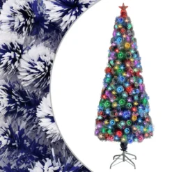 VIDAXL Sapin De Noël Artificiel Led Blanc Et Bleu 210 Cm Fibre Optique -Vidaxl Soldes Boutique 8720286361900 a en hd 1 6177ff7720e61 2