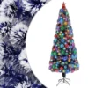 VIDAXL Sapin De Noël Artificiel Led Blanc Et Bleu 240 Cm Fibre Optique