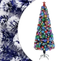 VIDAXL Sapin De Noël Artificiel Led Blanc Et Bleu 240 Cm Fibre Optique -Vidaxl Soldes Boutique 8720286361917 a en hd 1 6177ff77e79b2 2