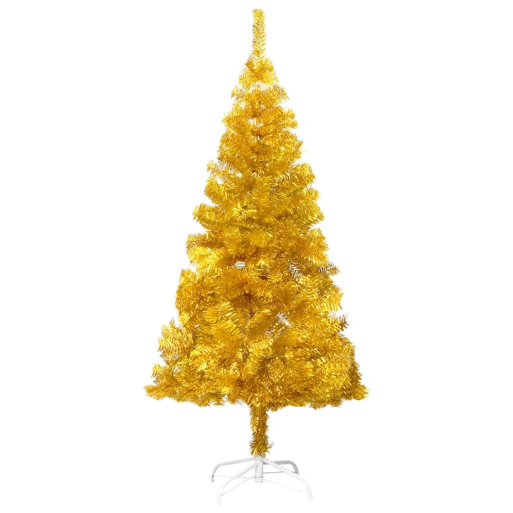 VIDAXL Sapin De Noël Artificiel Avec Support Doré 120 Cm Pet 3 VIDAXL Sapin De Noël Artificiel Avec Support Doré 120 Cm Pet – Image 3