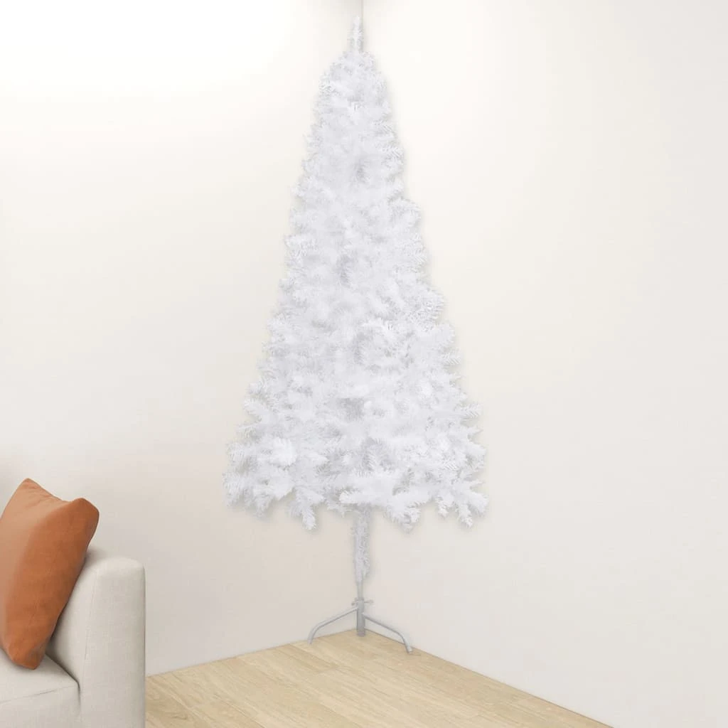 VIDAXL Sapin De Noël Artificiel D'angle Blanc 240 Cm Pvc 2 VIDAXL Sapin De Noël Artificiel D'angle Blanc 240 Cm Pvc – Image 2