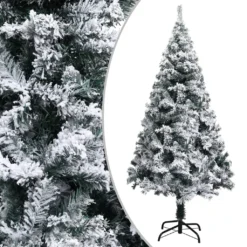 VIDAXL Sapin De Noël Artificiel à Flocons De Neige Vert 120 Cm Pvc