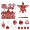 VIDAXL Ensemble De Boules De Noël 64 Pcs Rouge Et Blanc