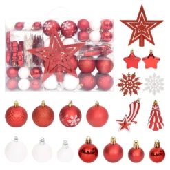 VIDAXL Ensemble De Boules De Noël 108 Pcs Rouge Et Blanc -Vidaxl Soldes Boutique 8720286380772 a en hd 1 635025e50d5bb 2