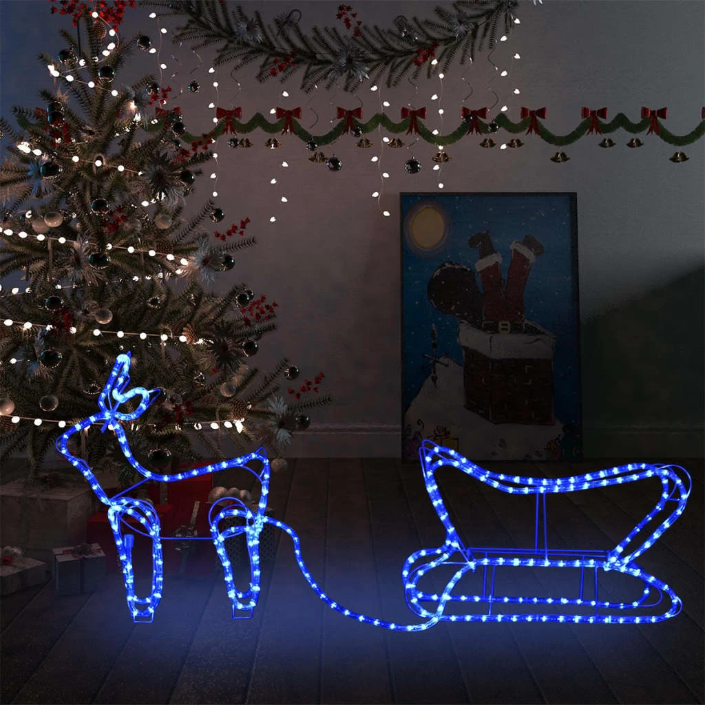 VIDAXL Décoration De Noël D'extérieur Renne Et Traîneau 252 Led 3 VIDAXL Décoration De Noël D'extérieur Renne Et Traîneau 252 Led – Image 3