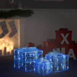 VIDAXL Boîtes-cadeaux De Noël Décoratives 3 Pcs Acrylique Blanc Froid -Vidaxl Soldes Boutique 8720286434130 m en hd 1 6192556044dc2 2