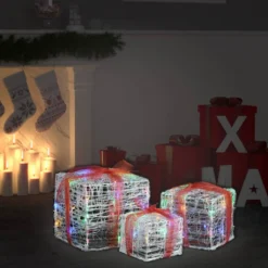VIDAXL Boîtes-cadeaux De Noël Décoratives 3 Pcs Acrylique Colorées -Vidaxl Soldes Boutique 8720286434154 m en hd 1 61925561dc6c9 2