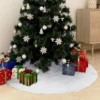 VIDAXL Jupe De Sapin De Noël Blanc 150 Cm Fausse Fourrure