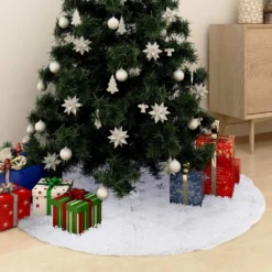 VIDAXL Jupe De Sapin De Noël De Luxe Blanc 90 Cm Fausse Fourrure -Vidaxl Soldes Boutique 8720286445815 m en hd 1 61925574de86e 2