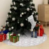 VIDAXL Jupe De Sapin De Noël De Luxe Avec Chaussette Blanc 90 Cm Tissu