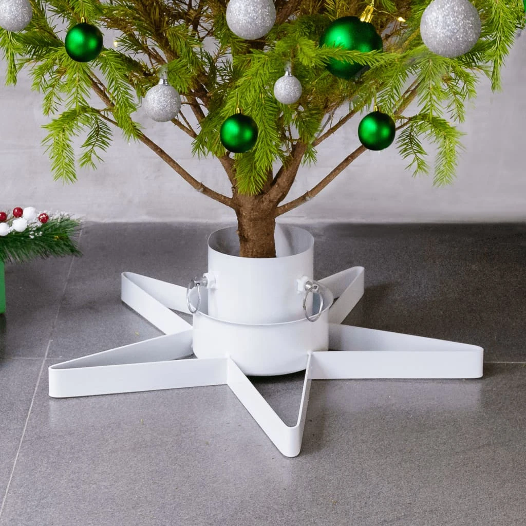 VIDAXL Support De Sapin De Noël Blanc 47x47x13,5 Cm 2 VIDAXL Support De Sapin De Noël Blanc 47x47x13,5 Cm – Image 2