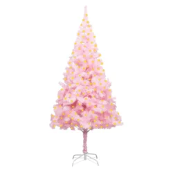 VIDAXL Sapin De Noël Artificiel Avec LED Et Support Rose 210 Cm PVC